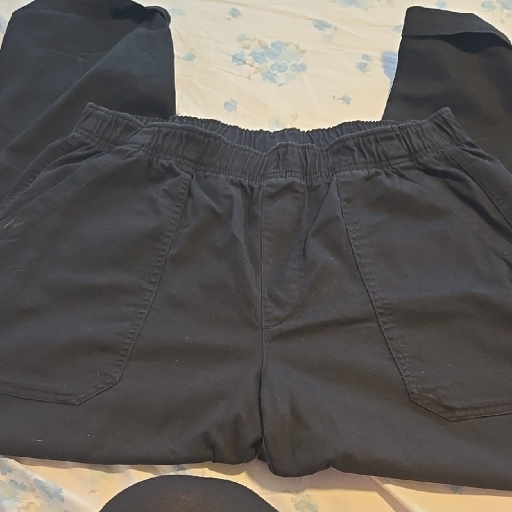 Black Joggers with Elastic Waistband and Matte Finish